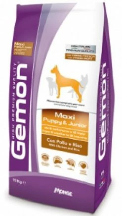 GEMON CANE MAXI PUPPY & JUNIOR POLLO E RISO KG.15
