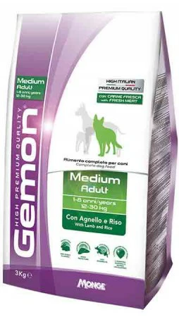 GEMON CANE MEDIUM ADULT AGNELLO E RISO KG.15 3 GEMON CANE MEDIUM ADULT AGNELLO E RISO KG.15
