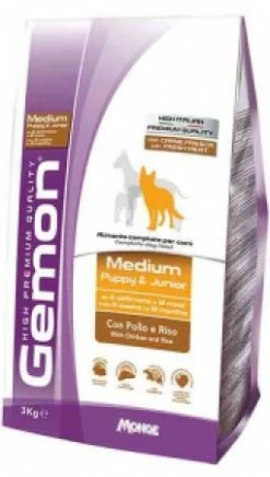 GEMON CANE MEDIUM PUPPY & JUNIOR POLLO E RISO KG.15