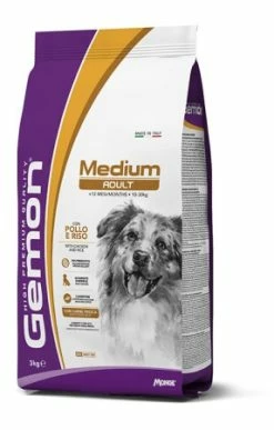 GEMON CANE MEDIUM ADULT POLLO E RISO KG.15