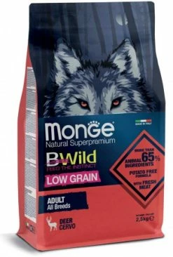 MONGE BWILD CANE ALL BREEDS ADULT LOW GRAIN CERVO KG 12