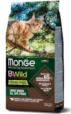 MONGE BWILD GATTO ADULTO BUFALO PATATE LENTICCHIE KG 1,5