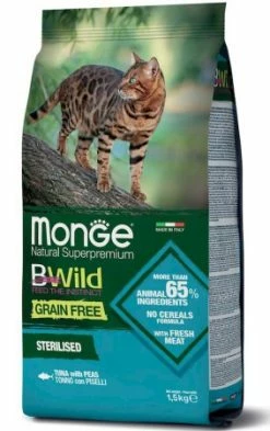 MONGE BWILD GATTO TONNO PISELLI STERILIZZATO KG 1,5