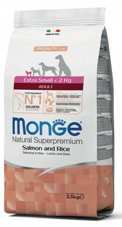 MONGE EXTRA SMALL ADULT SALMONE KG.2,5 3 MONGE EXTRA SMALL ADULT SALMONE KG.2,5