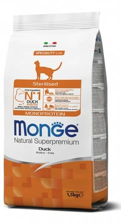 MONGE GATTO STERILISED MONOPROTEICO ANATRA KG 10