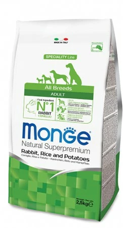 MONGE ALL BREEDS ADULT CONIGLIO RISO E PATATE KG.2,5