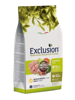 EXCLUSION MEDITERRANEO NOBLE GRAIN ADULT POLLO MEDIUM BREED KG 3