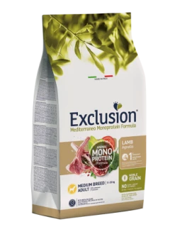 EXCLUSION MEDITERRANEO NOBLE GRAIN ADULT AGNELLO MEDIUM BREED KG 12