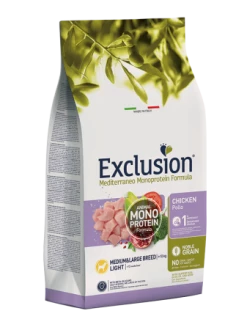 EXCLUSION MEDITERRANEO NOBLE GRAIN LIGHT POLLO MEDIUM&LARGE BREED KG 12