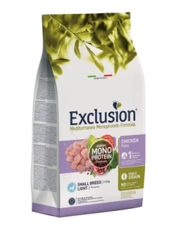 EXCLUSION MEDITERRANEO NOBLE GRAIN LIGHT POLLO SMALL BREED KG 2