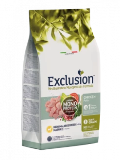 EXCLUSION MEDITERRANEO NOBLE GRAIN MATURE POLLO MEDIUM&LARGE BREED KG 12