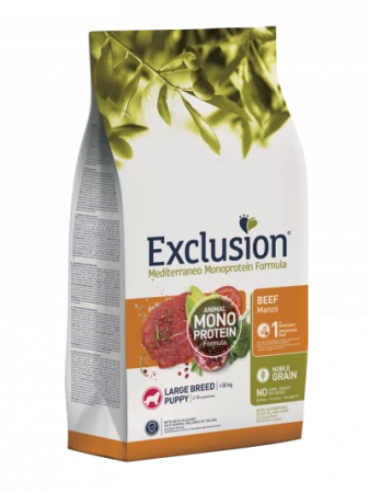 EXCLUSION MEDITERRANEO NOBLE GRAIN PUPPY MANZO LARGE BREED KG 12 3 EXCLUSION MEDITERRANEO NOBLE GRAIN PUPPY MANZO LARGE BREED KG 12