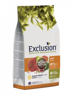 EXCLUSION MEDITERRANEO NOBLE GRAIN PUPPY MANZO MEDIUM BREED KG 12
