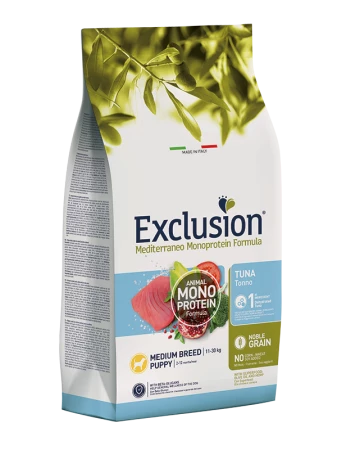 EXCLUSION MEDITERRANEO NOBLE GRAIN PUPPY TONNO MEDIUM BREED KG 12 Offerta 3 EXCLUSION MEDITERRANEO NOBLE GRAIN PUPPY TONNO MEDIUM BREED KG 12 Offerta